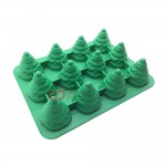CJ Cetakan Cake Puding Christmas Tree 3D 12 Cav Silikon