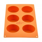 CJ Cetakan Puding Kue Muffin Gula Aren Cupcake 6×3.5cm 6 cav Silikon Warna Random