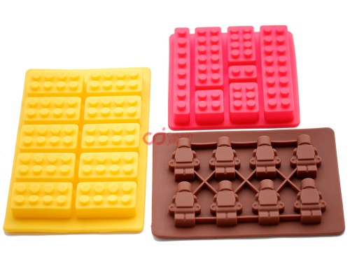 CJ Paket Cetakan Coklat Puding Brick Mini Robot Silikon B
