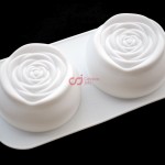 CJ Cetakan Silikon Cake Kue Bolu Puding Jelly Craft White Rose 2 cav